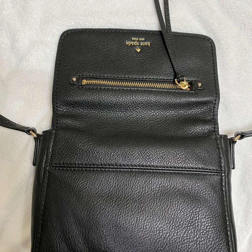 Small Kate Spade Black Pebbled Leather Crossbody Bag - Picture 11 of 14
